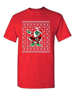 Dabbing Santa Dab Ugly Christmas Football Ball Sports Funny DT Adult T-Shirt Tee