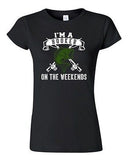 Junior I'm A Hooker On The Weekends Fishing Fish Girl Funny Humor DT T-Shirt Tee
