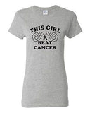 Ladies This Girl Beat Cancer Survive Cancer Survivor Survival T-Shirt Tee