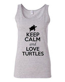 Junior Keep Calm And Love Turtles Tortoise Sea Animal Lover Sleeveless Tank Tops