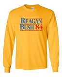 Long Sleeve Adult T-Shirt Reagan Bush '84 Election Politics Poster Funny Parody