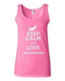 Junior Keep Calm And Love Grasshoppers Insects Animal Lover Sleeveless Tank Tops