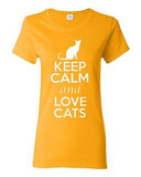 Ladies Keep Calm And Love Cats Cat Lover Pet Kitten Kitty Animals T-Shirt Tee