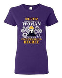 Ladies Never Underestimate A Woman With Engineering Degree Funny DT T-Shirt Tee