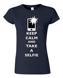 Junior Keep Calm And Take A Selfie Flash Phone Camera Pics Funny DT T-Shirt Tee