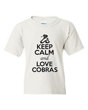 Keep Calm And Love Cobras King Snake Venom Animal Lover Youth Kids T-Shirt Tee