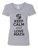 V-Neck Ladies New Keep Calm And Love Math Mathematics Nerd Funny T-Shirt Tee