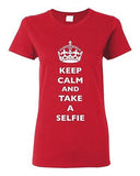 Ladies Keep Calm And Take A Selfie Crown King Camera Pics Funny DT T-Shirt Tee