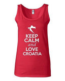 Junior Keep Calm And Love Croatia Country Novelty Statement Sleeveless Tank Top