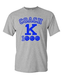 New Coach K 1000 Wins Basketball 1K Wins Ball Game Sports Adult DT T-Shirt Tee