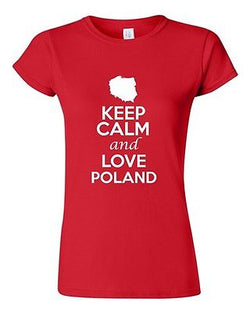 Junior Keep Calm And Love Poland Country Statement Novelty T-Shirt Tee