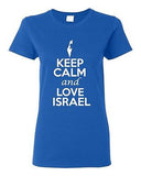 Ladies Keep Calm And Love Israel Country People Nation Patriotic T-Shirt Tee