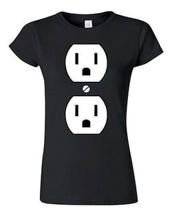 Junior Plug Outlet Face Party Costume Funny Humor DT T-Shirt Tee
