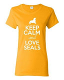Ladies Keep Calm And Love Seals Sea Lion Animal Lover Wild Funny T-Shirt Tee