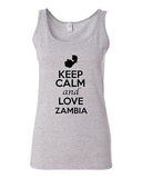 Junior Keep Calm And Love Zambia Country Nation Patriotic Sleeveless Tank Top