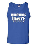 Introverts Unite Separately Geek Funny Novelty Statement Graphics Adult Tank Top