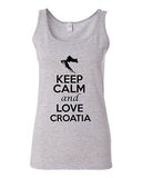 Junior Keep Calm And Love Croatia Country Novelty Statement Sleeveless Tank Top