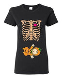 Ladies Skeleton Baby Pumpkin Lantern Horror Heart Halloween Funny DT T-Shirt Tee