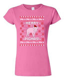 Junior Merry Pigmas Pig Pet Ugly Christmas Hat Gift Funny Humor DT T-Shirt Tee