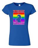 Junior Totally Straight Funny Unicorn Novelty T-Shirt Tee
