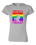 Junior Totally Straight Funny Unicorn Novelty T-Shirt Tee