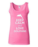 Junior Keep Calm And Love Dolphins Sea Water Animal Lover Sleeveless Tank Tops