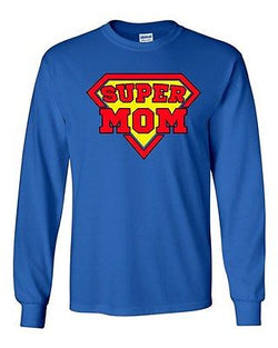 Long Sleeve Adult T-Shirt Super Mom Superhero Hero Mothers Day Gift Funny DT