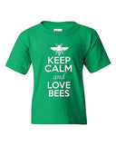 Keep Calm And Love Bees Honey Wasps Insects Animal Lover Youth Kids T-Shirt Tee