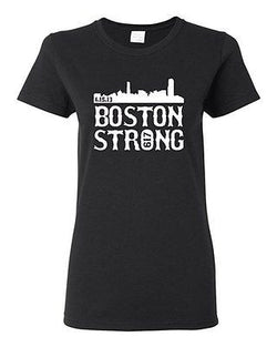 Ladies Boston Strong Skyline 617 Marathon Strong Support Terrorist T-Shirt Tee