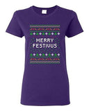Ladies Merry Festivus Holiday Ugly Christmas Season Parody Funny DT T-Shirt Tee