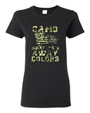 Ladies Camo America's Away Colors USA Patriotic Nation Country DT T-Shirt Tee