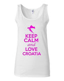 Junior Keep Calm And Love Croatia Country Novelty Statement Sleeveless Tank Top