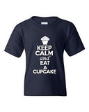 Keep Calm And Eat A Cupcake Sweet Pastry Novelty Youth Kids T-Shirt Tee