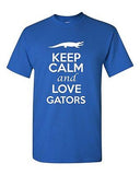 Keep Calm And Love Gators Animals Novelty Statement Graphics Adult T-Shirt Tee