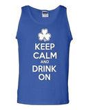 Keep Calm And Drink On Beverages Humor Novelty Statement Graphics Adult Tank Top