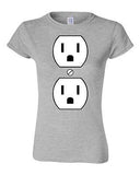 Junior Plug Outlet Face Party Costume Funny Humor DT T-Shirt Tee