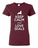 Ladies Keep Calm And Love Seals Sea Lion Animal Lover Wild Funny T-Shirt Tee
