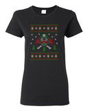 Ladies Firefighter Hero Ugly Christmas Sweater Fire Firemen Funny DT T-Shirt Tee