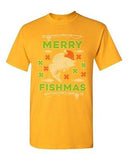 Merry Fishmas Fish Sea Santa Hat Ugly Christmas Funny Humor DT Adult T-Shirt Tee