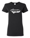 Ladies Awesome Since 1971 With Tail Happy Birthday Gift Funny DT T-Shirt Tee