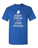 Keep Calm And Love Uganda Country Nation Patriotic Novelty Adult T-Shirt Tee