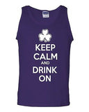 Keep Calm And Drink On Beverages Humor Novelty Statement Graphics Adult Tank Top