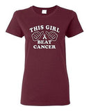 Ladies This Girl Beat Cancer Survive Cancer Survivor Survival T-Shirt Tee