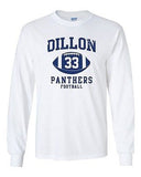 Long Sleeve Adult T-Shirt Dillon Football Retro Sports 33 Game Players Ball DT