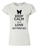 Junior Keep Calm And Love Butterflies Insects Animal Lover Humor T-Shirt Tee