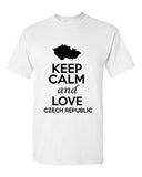 Keep Calm And Love Czech Republic Novelty Statement Graphic Adult T-Shirt Tee