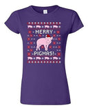 Junior Merry Pigmas Pig Pet Ugly Christmas Hat Gift Funny Humor DT T-Shirt Tee