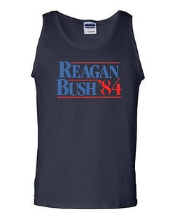Reagan Bush '84 Election Political Novelty Statement Graphics Adult Tank Top