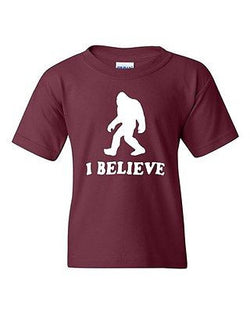 I Believe Sasquatch Bigfoot Yeti Funny Humor Novelty Youth Kids T-Shirt Tee