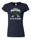 Junior I'm A Hooker On The Weekends Fishing Fish Girl Funny Humor DT T-Shirt Tee